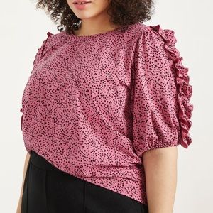 Eloquii Puff Sleeve Top with Ruffle